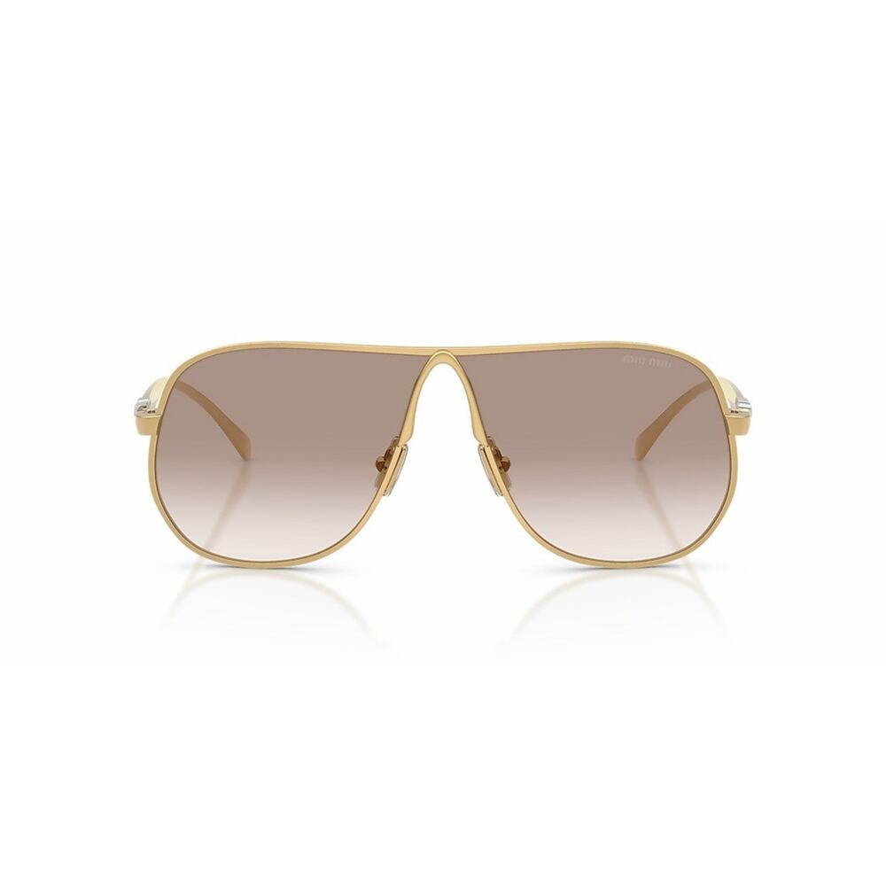 MIU MIU MU A56S 5AK90L Gold Brown Gradient Lens Aviator Sunglasses AUTHENTIC - Picture 4 of 8